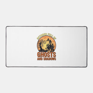 October Full Ghosts Shadows Haunted House Witch Ha Desk Mat