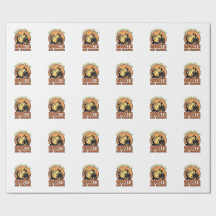 October Full Ghosts Shadows Haunted House Witch Ha Wrapping Paper
