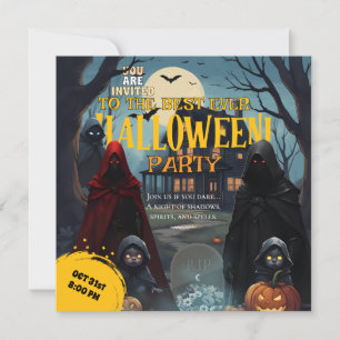 October Ghosts Costume Pumpkin Halloween Party Invitation