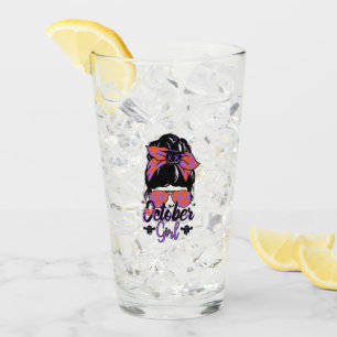 October Girl - Spooky Messy Bun Vibes Glass