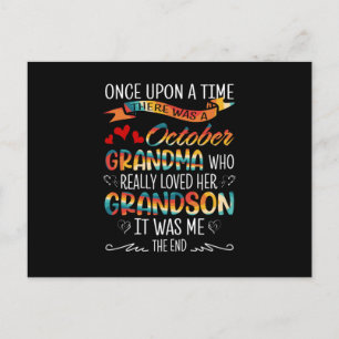 October Grandma Who Really Loved Her Grandsons Postcard