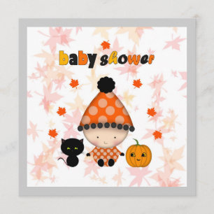 October Halloween Autumn Baby Shower Invitation