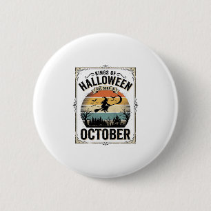 October Halloween Birthday Vintage Witch Shirt Des 6 Cm Round Badge