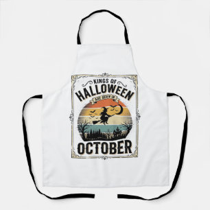 October Halloween Birthday Vintage Witch Shirt Des Apron