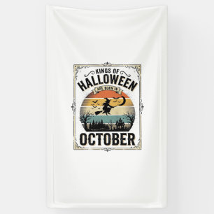 October Halloween Birthday Vintage Witch Shirt Des Banner