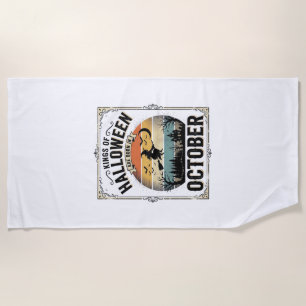 October Halloween Birthday Vintage Witch Shirt Des Beach Towel