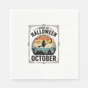 October Halloween Birthday Vintage Witch Shirt Des Napkin
