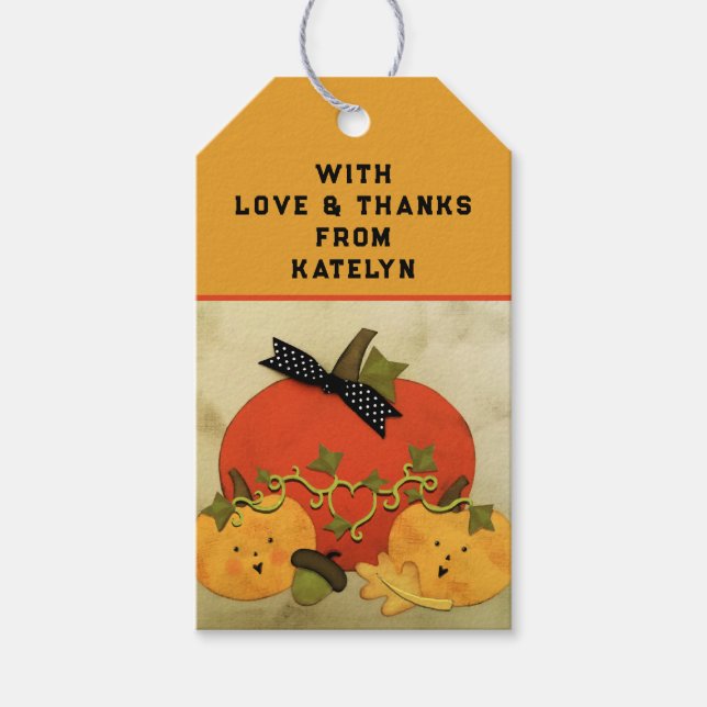 October Halloween Bridal Shower Gift Tags (Front)