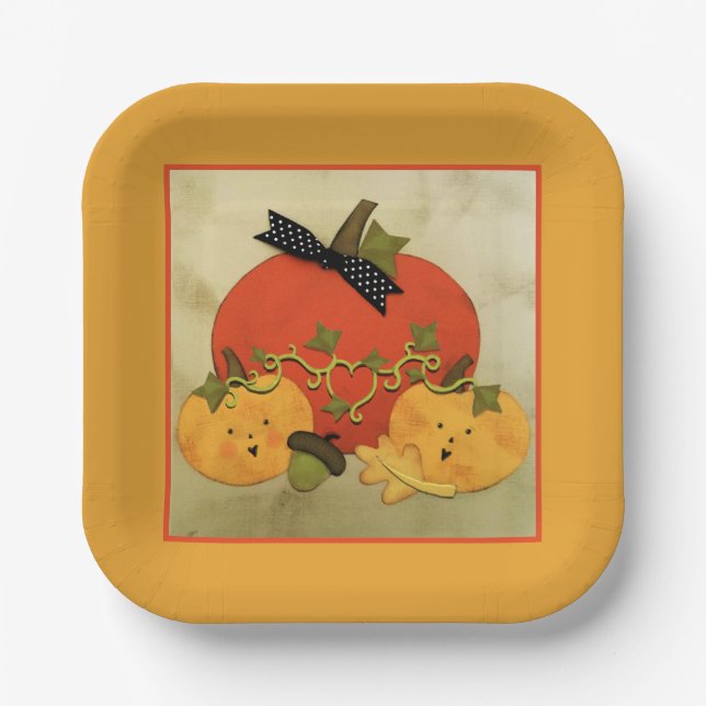 October Halloween Bridal Shower Paper Plate (Front)