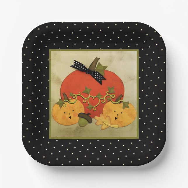 October Halloween Bridal Shower Paper Plate (Front)