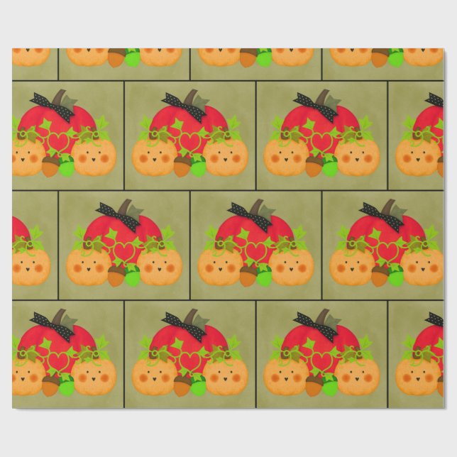 October Halloween Bridal Shower Wrapping Paper (Flat)
