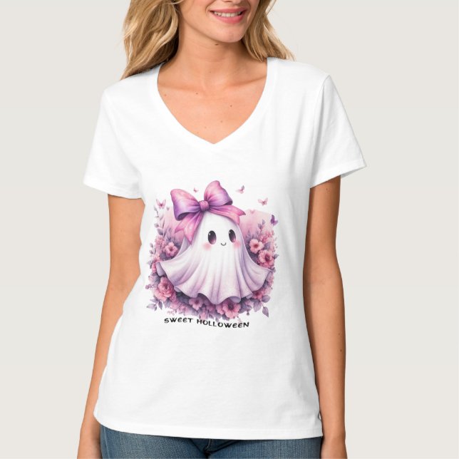 October Halloween Ghost Sweatshirt, Spooky Shirt (Front)