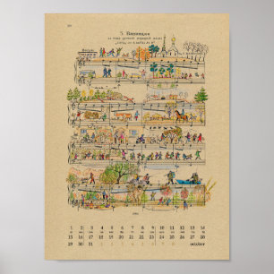 October Happy Notes Calendar 2022 Poster