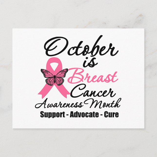 October is Breast Cancer Awareness Month Postcard (Front)