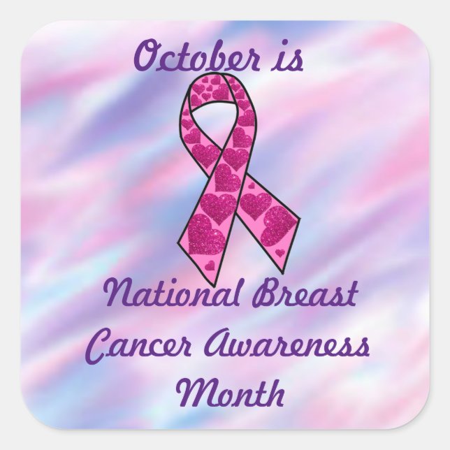 October is Breast Cancer Awareness Month Square Sticker (Front)