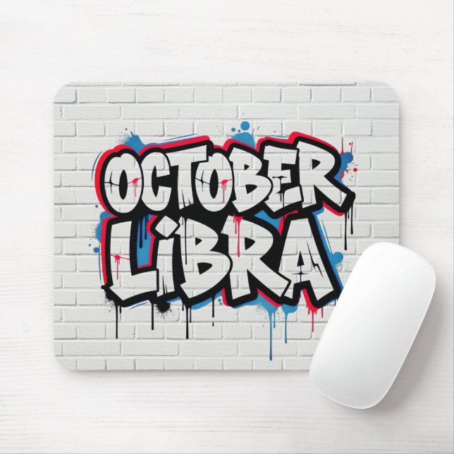 October Libra Graffiti Zodiac Mouse Pad (With Mouse)