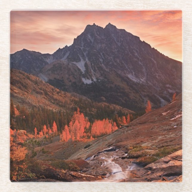 October Light on Headlight Basin Glass Coaster (Front)