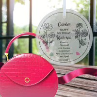 October Marigold and Cosmos Birthday Keepsake