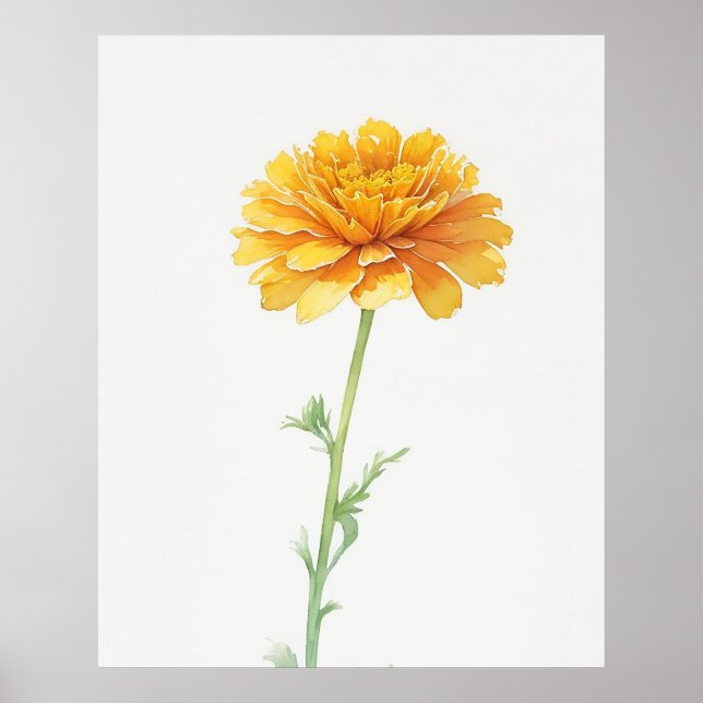 October Marigold Birth Flower Poster (Front)
