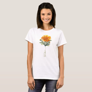 October Marigold Birth Month Flower T-Shirt