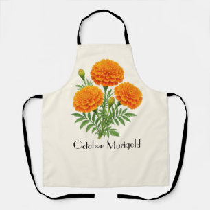 October Marigold Flowers  Apron
