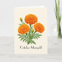 October Marigold Flowers Greeting