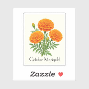 October Marigold Flowers Sticker