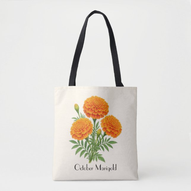 October Marigold Flowers Tote Bag (Front)
