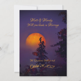 October Moon Wedding  Invitation