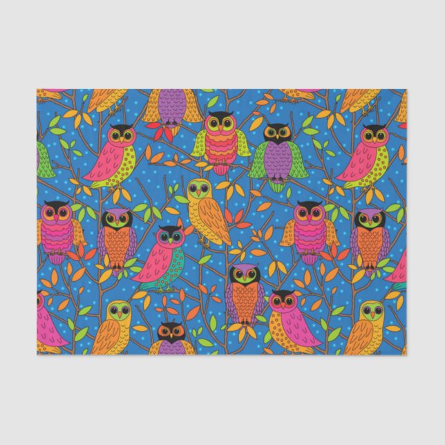 October Owls Tissue Paper (Front)