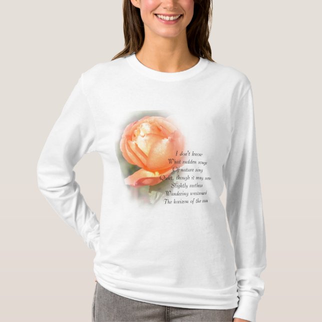 October Peach Rose Poetry Tee (Front)