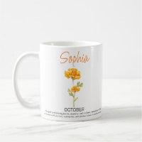 October Personalised Birth Flower Coffee Mug