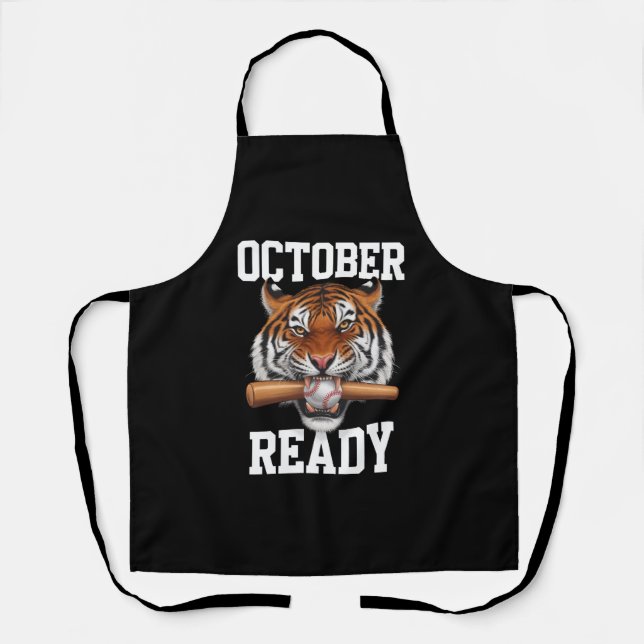 October Ready For Ready Tiger Baseball 2024 Apron (Front)
