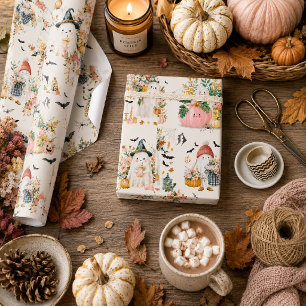October Social Club Ghost Halloween Wrapping Paper