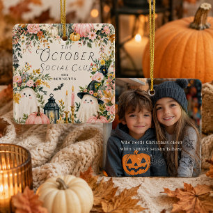 October Social Club Halloween Family Ceramic Ornament