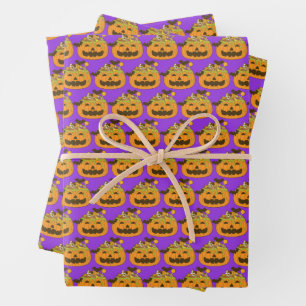 October Spooky Halloween Candy Pumpkin Wrapping Paper Sheet