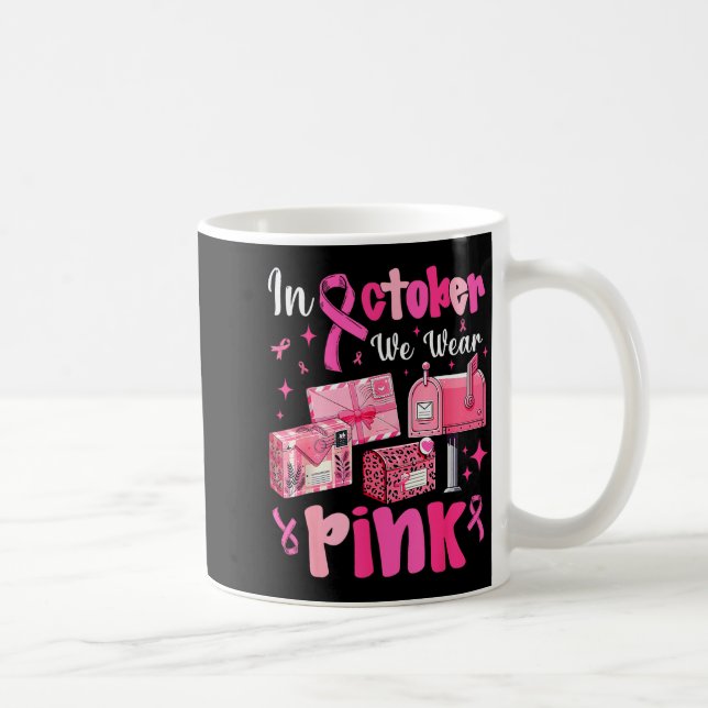 October We Wear Nk Breast Cancer Awareness Stal Wo Coffee Mug (Right)