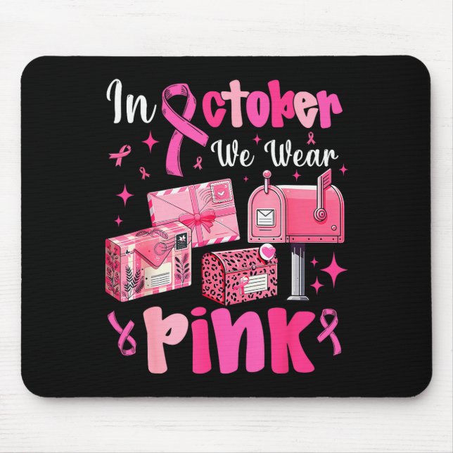 October We Wear Nk Breast Cancer Awareness Stal Wo Mouse Mat (Front)