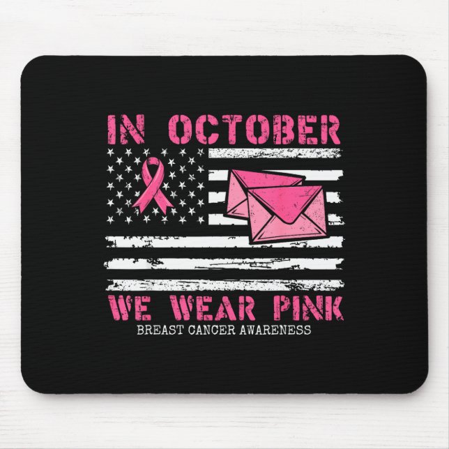October We Wear Nk Breast Cancer Awareness Stal Wo Mouse Mat (Front)