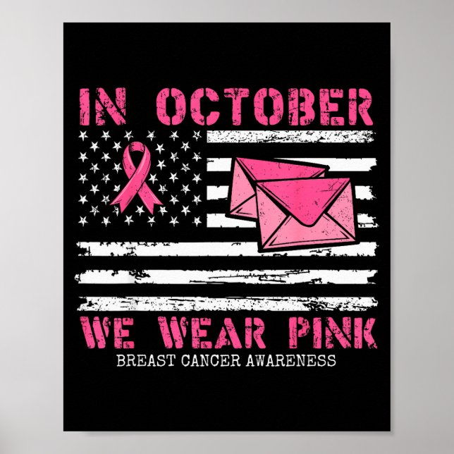 October We Wear Nk Breast Cancer Awareness Stal Wo Poster (Front)