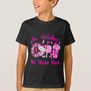 October We Wear Nk Breast Cancer Awareness Stal Wo T-Shirt