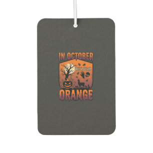 October We Wear Orange Halloween Pumpkin Llama Sku Car Air Freshener