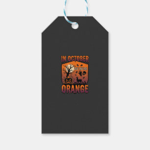 October We Wear Orange Halloween Pumpkin Llama Sku Gift Tags