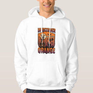 October We Wear Orange Halloween Pumpkin Llama Sku Hoodie