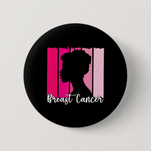 October We Wear Pink Black Afro Women Breast Cance 6 Cm Round Badge