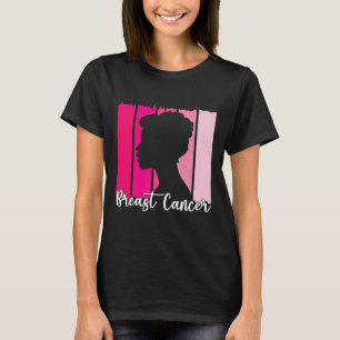 October We Wear Pink Black Afro Women Breast Cance T-Shirt