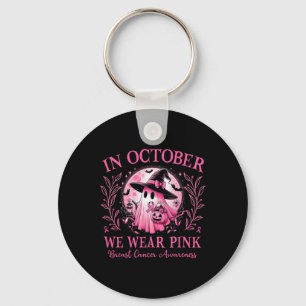 October We Wear Pink Breast Cancer Awareness Hallo Key Ring
