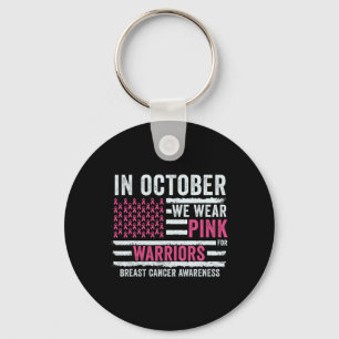 October We Wear Pink Breast Cancer Awareness Month Key Ring
