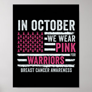 October We Wear Pink Breast Cancer Awareness Month Poster