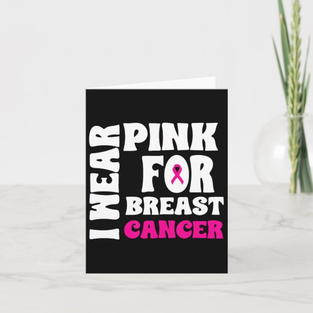 October We Wear Pink Breast Cancer Awareness Women Card (Front)